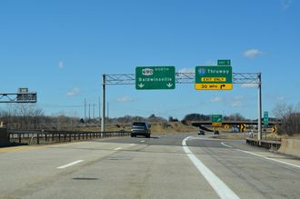 I-690 west at I-90/NYS Thruway and NY 690 in Van Buren.