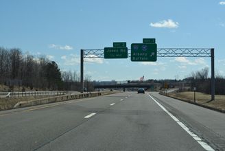 NY 690 south at I-90/NYS Thruway in Van Buren.