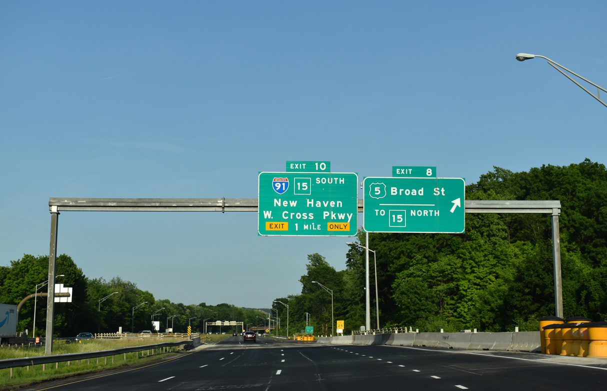 I-691 east at I-91 - Meriden, CT