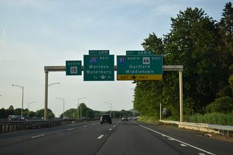 Route 15 north at I-91/691 - Meriden, CT