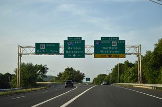 Route 15 north at I-91/691 - Meriden, CT