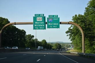 I-84 east at I-691 - Cheshire, CT