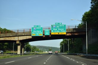 I-691 east at I-91 - Meriden, CT