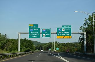 I-691 east at I-91 - Meriden, CT