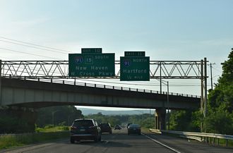 I-691 west at I-91 - Meriden, CT