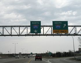 I-94/US 12 east at I-494/694 - Woodbury, MN