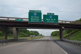 I-694 south at I-94/US 12 - Oakdale, MN