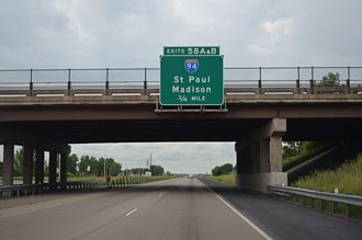 I-694 south at I-94/US 12 - Oakdale, MN