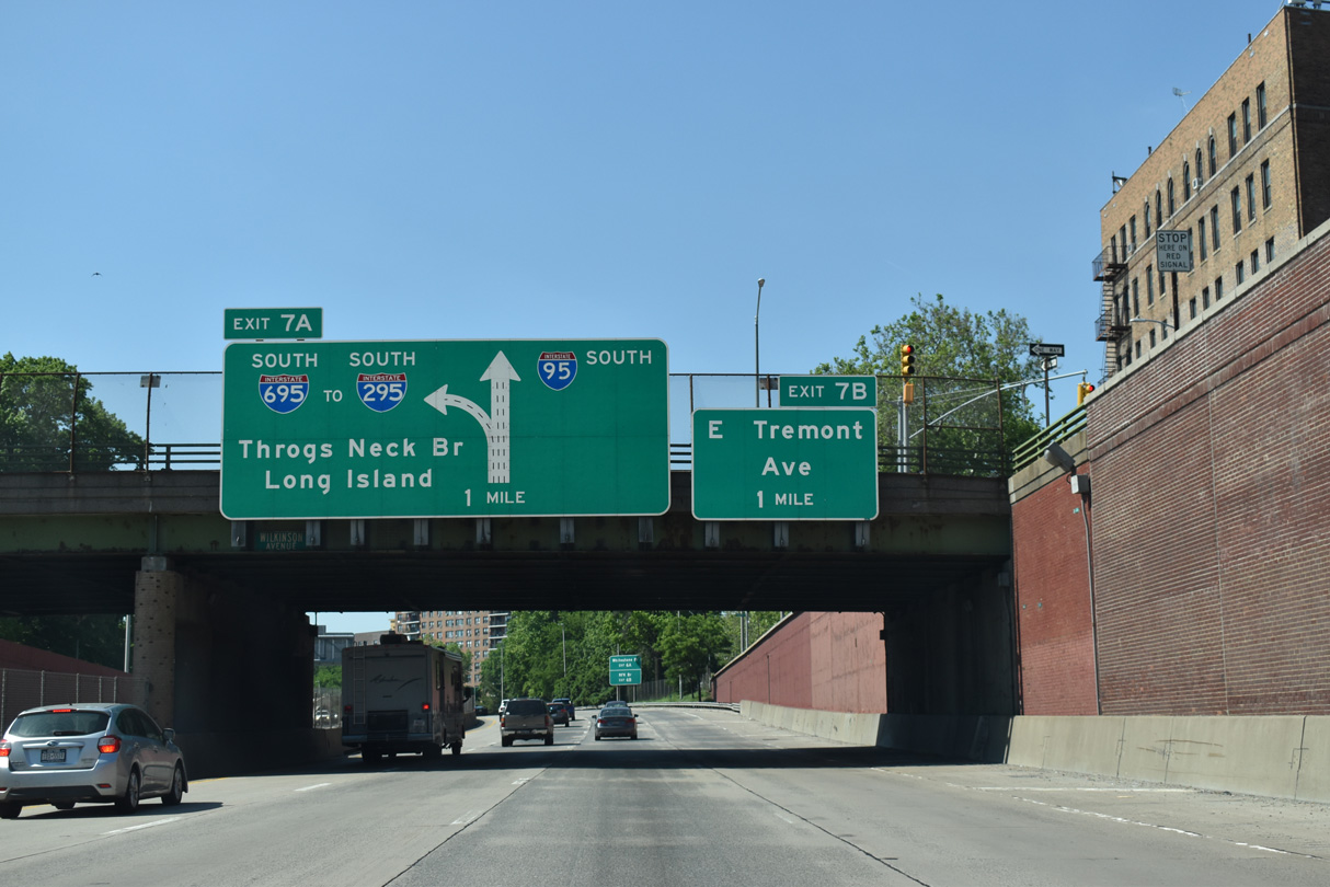 I-95 south at I-695 - Bronx, NY