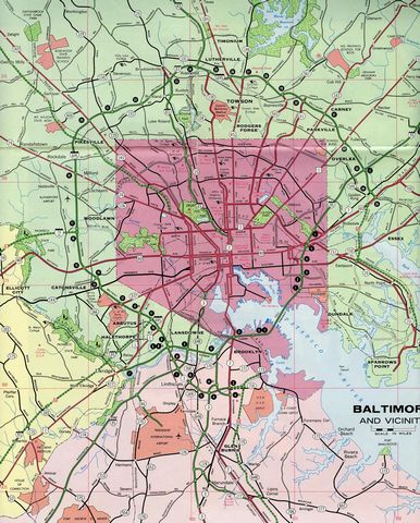 Baltimore – Maryland Official Highway Map 1966