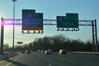 I-95 south 0.75 miles from I-695 at Arbutus, MD.