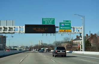 I-695 west at Exit 1 C for I-395 north in Washington, DC.