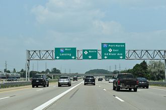 I-96/275 North at I-696/M-5 in Farmington Hills, MI