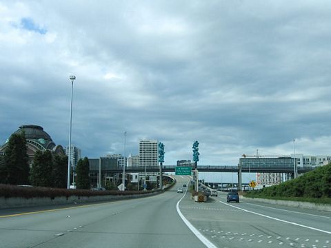I-705 north at Bridge of Glass - Tacoma, WA