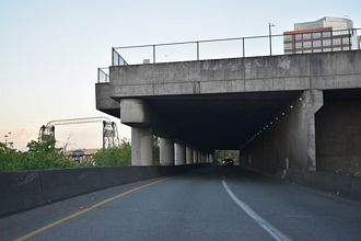 I-705 south below Fireman's Park in Tacoma, Washington