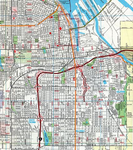 1971 Gousha map of Tacoma, Washington