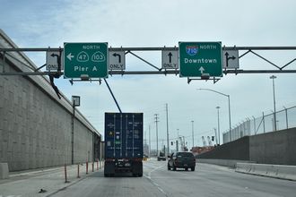 SR 47 north at I-710 - Terminal Island, CA