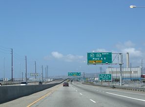 I-710 south at SR 47 - Terminal Island, CA