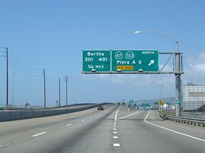 I-710 south at SR 47 - Terminal Island, CA