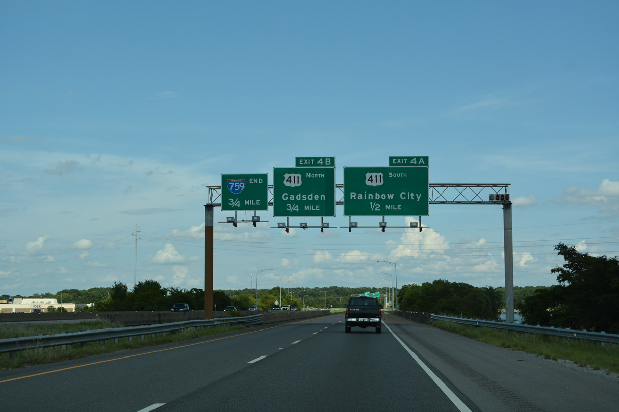 I-759 east at US 411 - Gadsden, AL