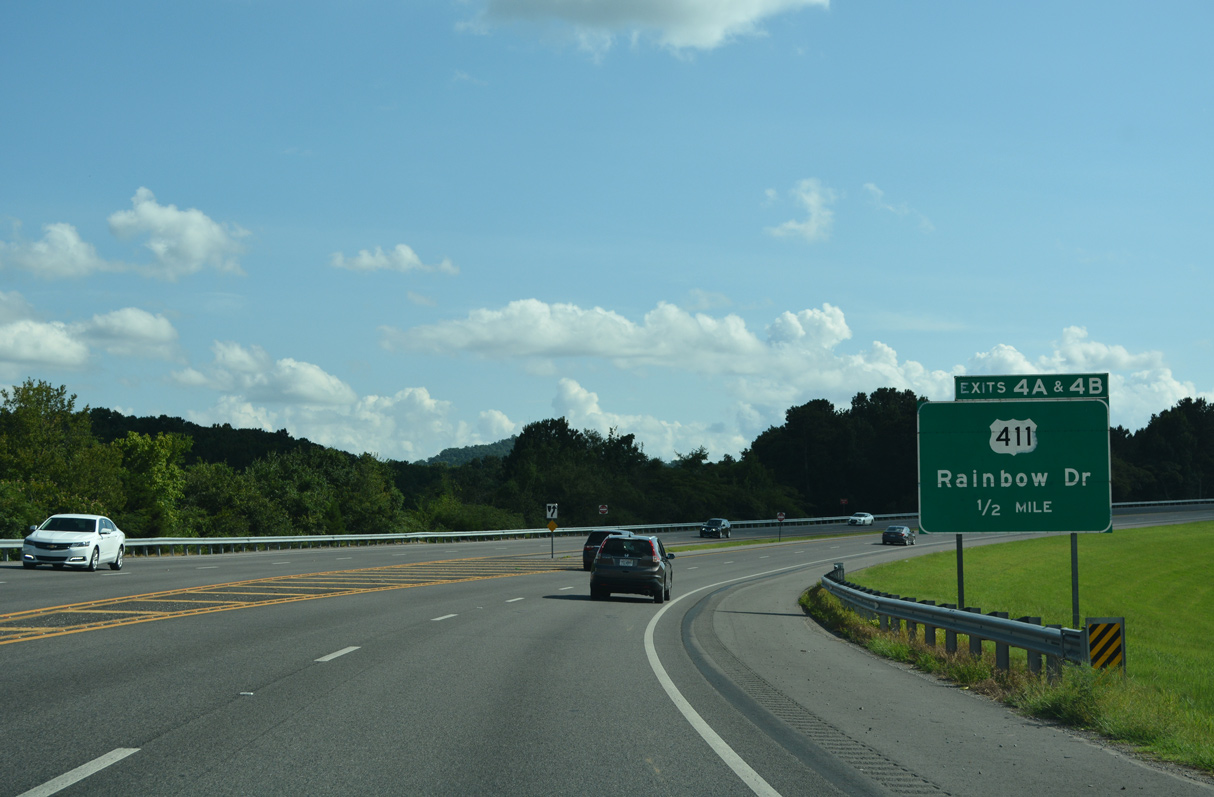 I-759 west at US 411 - Gadsden, AL