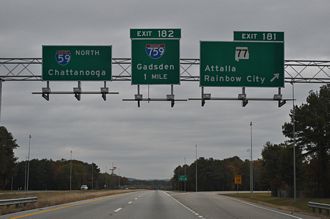 I-59 north at I-759 - Gadsden, AL