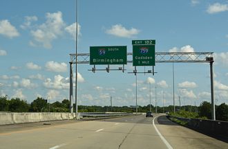 I-59 south at I-759 - Gadsden, AL