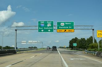 I-759 east at US 411 - Gadsden, AL
