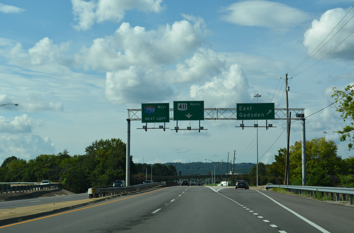 US 411 north at I-759 - Gadsden, AL