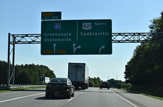 Interstate 777 is a designation promoted by the Carolina Core initiative of the Piedmont Triad Partnership for the freeway along U.S. 421 between I-77 near Hamptonville and I-40 and Salem Parkway in Winston-Salem. The same group successfully advocated for an Interstate designation (I-685) along the U.S. 421 corridor between Greensboro and Sanford.