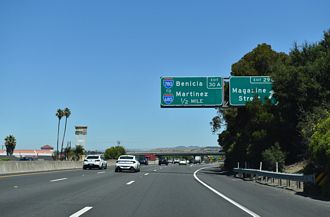 I-80 east at Magazine St, a half mile ahead of I-780