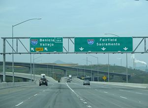 I-680 North at Interstate 780 in Benicia, California