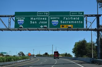 I-780 east at I-680 - Benicia, CA
