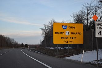 I-781 east at US 11 - Le Ray, NY