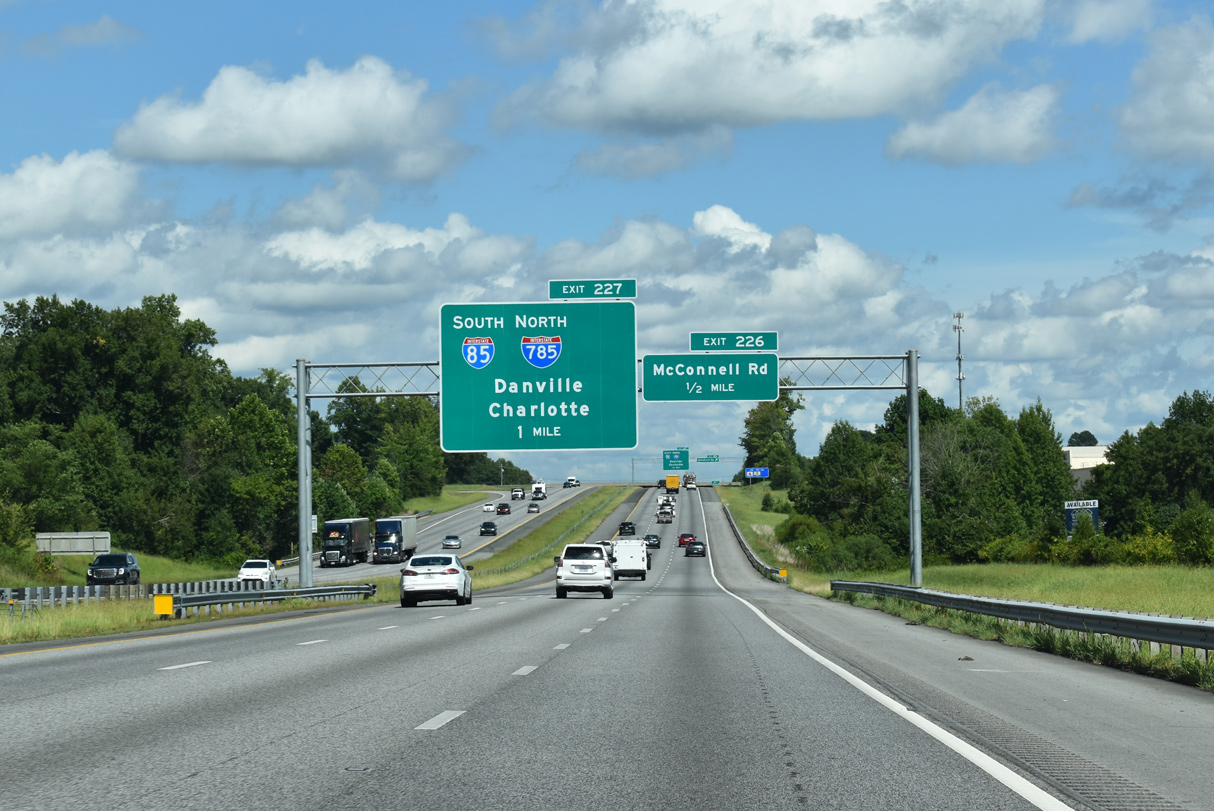 I-40 east one mile ahead of I-785/840 in east Greensboro, NC.