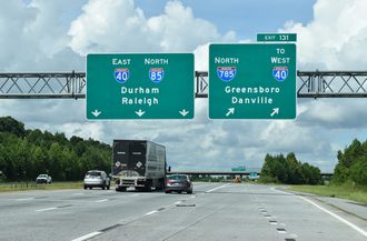I-85 North at Interstate 785 and I-840 in Greensboro, North Carolina