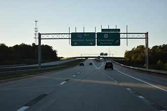 I-785 north ends at US 29 while I-840 continues west across north Greensboro, NC.