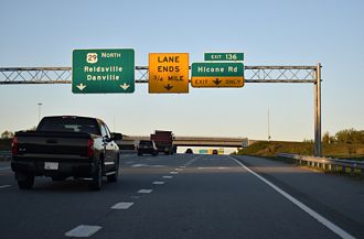 U.S. 29 north meets Hicone Road at Exit 136 just beyond I-785 in Greensboro, NC