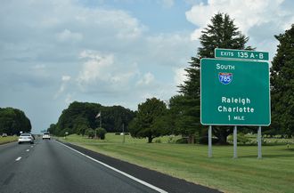 U.S. 29 north one mile ahead of I-785/840 in Greensboro, NC