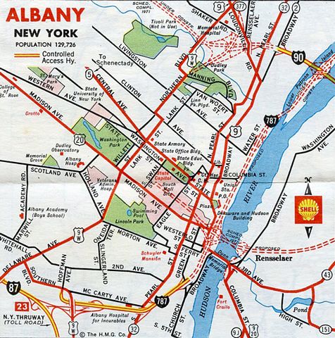 1970 Gousha Map of Albany, New York