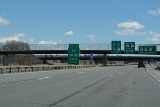 I-90/NYS Thruway east at I-790 and NY 5/8/12 in Utica.