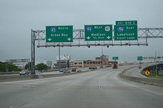 I-43/94 north at I-794 - Milwaukee, WI