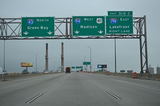 I-43/94 North at Interstate 794 in Milwaukee, Wisconsin