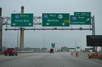 I-43/94 north at I-794 - Milwaukee, WI