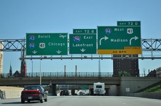 I-43 south at I-94/794 - Milwaukee, WI