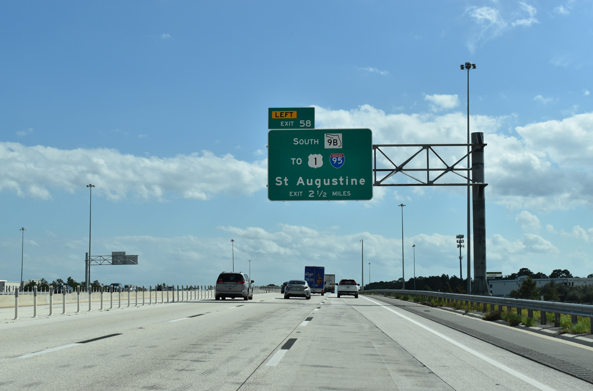 I-295 south 2.5 miles ahead of Florida State Road 9B.