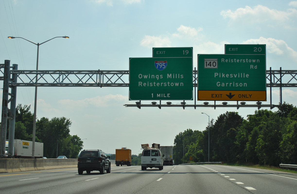 I-695 west at I-795 - Pikesville, MD