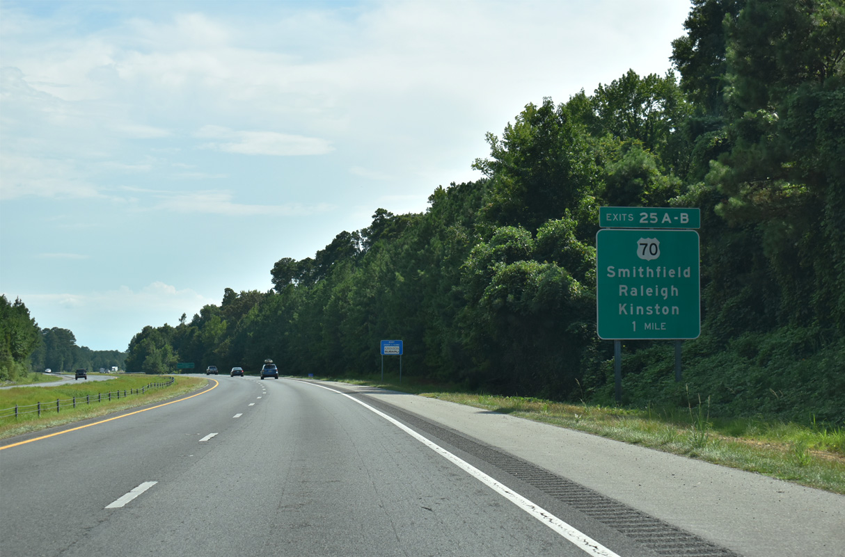 One mile ahead of US 70 on I-795 south at Goldsboro, NC