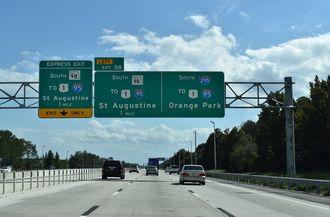 I-295 south one mile from the split with SR 9B in Jacksonville, Florida.