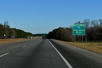 I-587/795-US 264 west a half mile ahead of I-95 at Wilson, NC